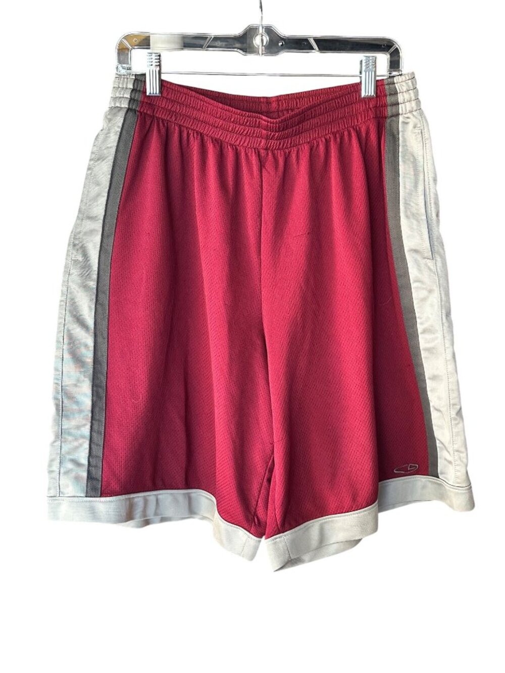 Champion Size Large  Red & Gray Athletic Shorts Elastic Waist